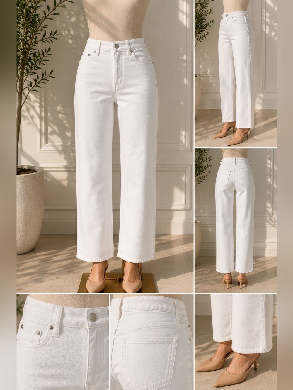 Banana Republic White High-Rise Straight Ankle Jeans 26/2
